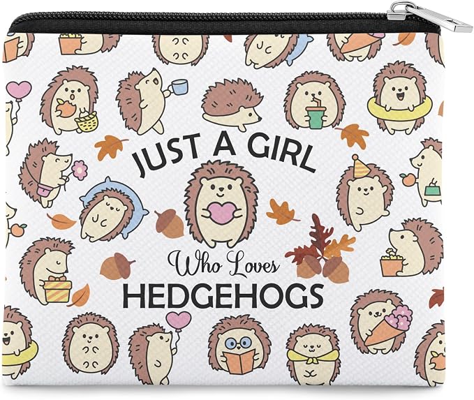 Hedgehog Lover Coin Purse for Women Hedgehog Gift Hedgehogs Accessories for Friend Sister Daughter Coin Pouch Animal Lover Gift Bestie Christmas Birthday Gifts Zipper Change Pouch