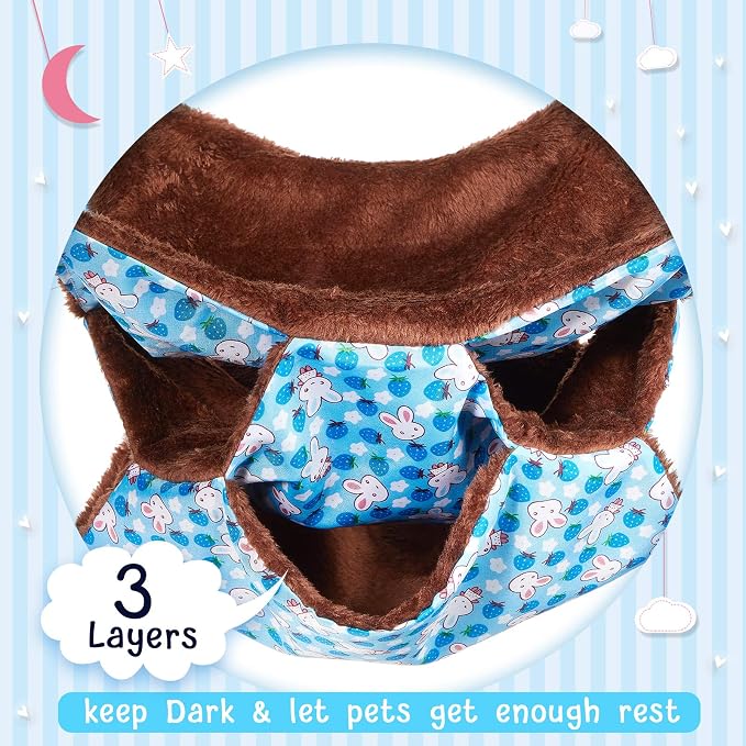 Weewooday 3 Pcs Rat Hammock 3 Tier Ferret Hammock Blue Purple Green | Cage Hanging Bed Cage Accessories for Pet Guinea Pig Hamster Parrot Sugar Glider Ferrets Rat Chinchilla Playing Sleeping