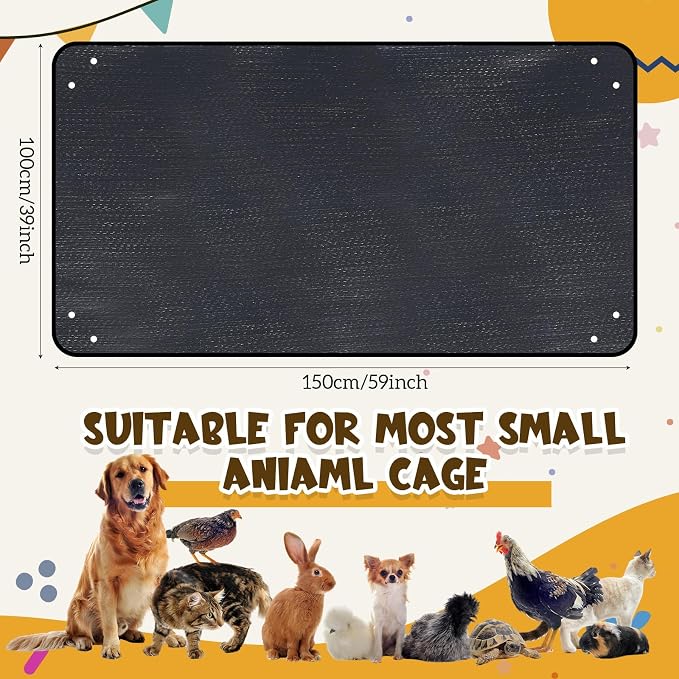 Abbylike 2 Pcs Waterproof Washable Pet Playpen Mat 59" x 39" Large Reusable Guinea Pig Cage Liner Tarp Base Protect Floors Habitat, for Rabbits, Bunny, Guinea Pig, Ferret, Small Animals