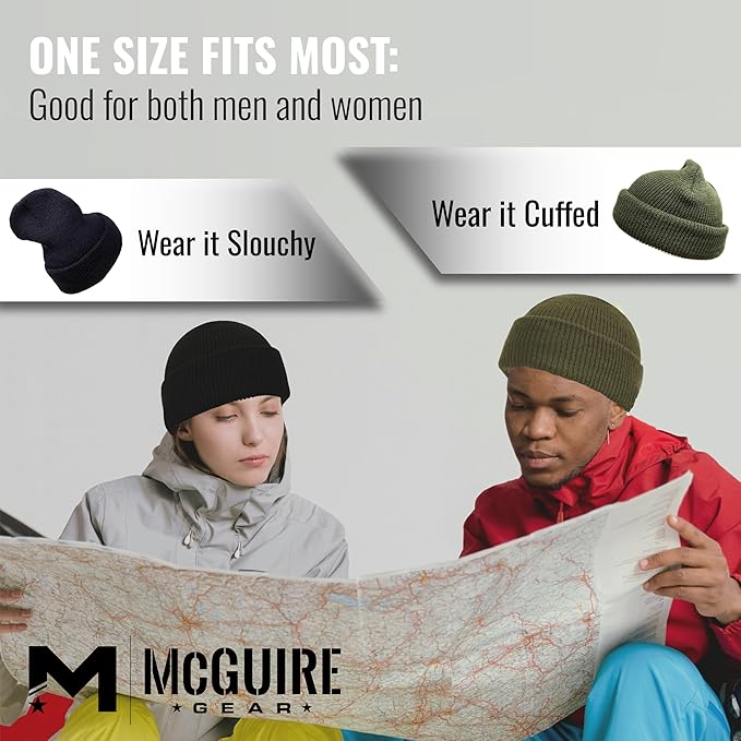 100% Wool Watch Cap – GI Warm Winter Beanie Cap for Cold Weather – Made in the USA Military Specifications.