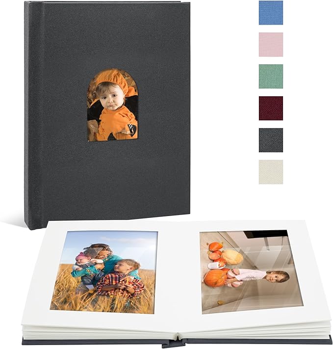 Vienrose Premium Small Photo Album 4x6 for 20 Pictures, Linen Cover Photo Book with Writing Space, Ideal for Wedding Albums, Baby Books, and Travel Journals