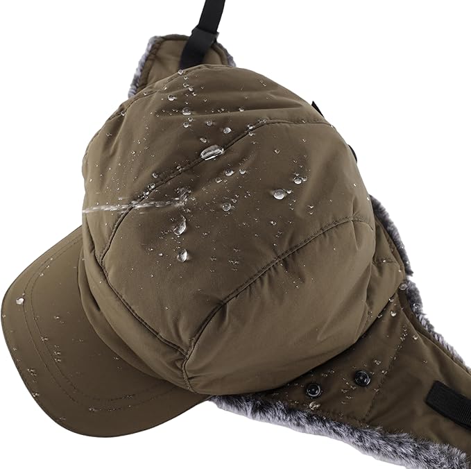 Connectyle Trapper Hat for Men Women Faux Fur Winter Hat with Ear Flaps Water-Resistant Hunting Hats Ushanka Skiing Cap