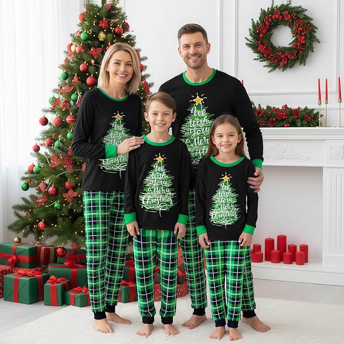 WephuPSho Christmas Family Matching Pajamas, Festive Xmas Jammies Sets for the Whole Family, Holiday Pjs Christmas