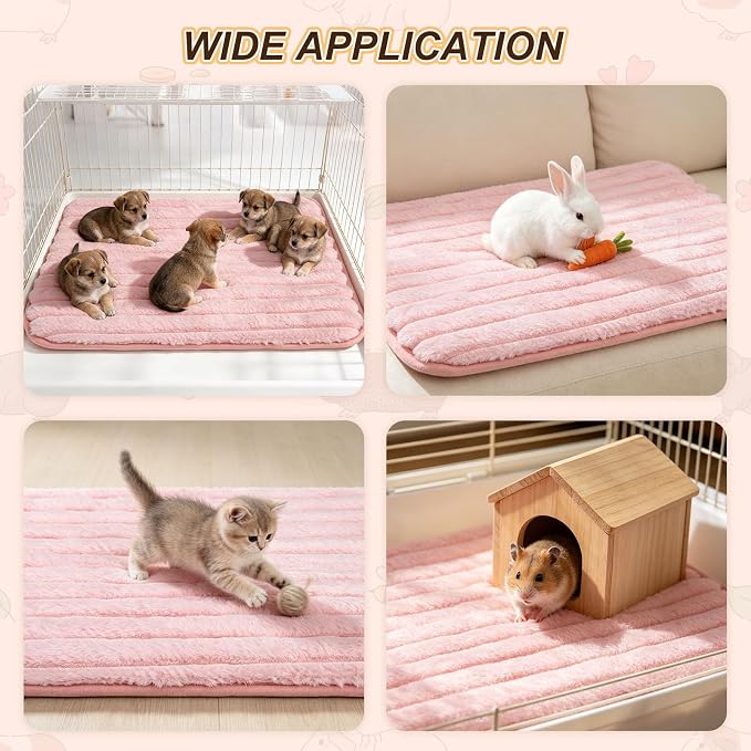 BEAUTYZOO 2Pack Guinea Pig Cage Liners, Washable Fleece Cage Bedding 16x24 | Super Absorbent,Leakproof 3-Layer, Non-Slip Backing, Soft Fleece Surface,for Small Animals Rabbit Hamster Rat, 2Pack 16"x24"