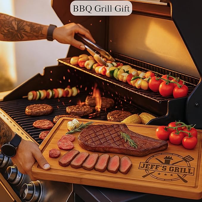 Personalized Grill Cutting Board,Him, Husband, Brother, Boyfriend, Papa, Customized Cutting Board for Grilling, BBQ Gifts from Daughter, Son, Best Step Daddy, Father-in-Law