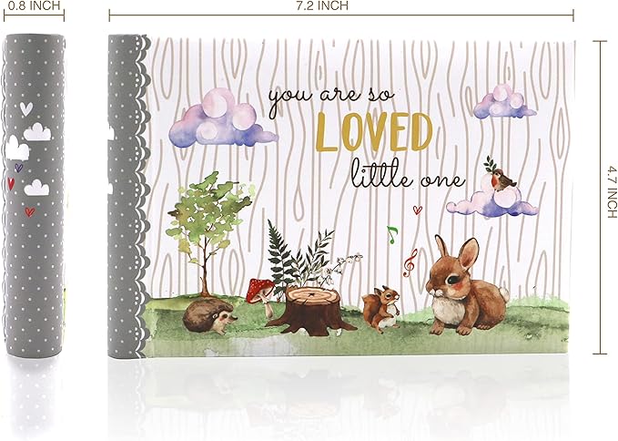 Holoary You Are So Loved Little One Grandma's Brag Book, Small Baby Photo Album 4” x 6” 32 Photos, Woodland Animals Design