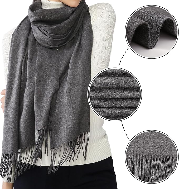 RIIQIICHY Women's Scarf Pashmina Shawls and Wraps for Evening Dress Bridesmaid Wedding Bridal Winter Warm Long Large Scarves