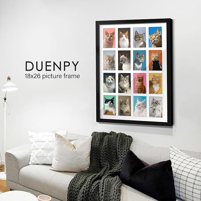 18x26 Collage Picture Frames Display Sixteen 4x6 Picture Collage Wall Decor Wall Hanging or Tabletop Black