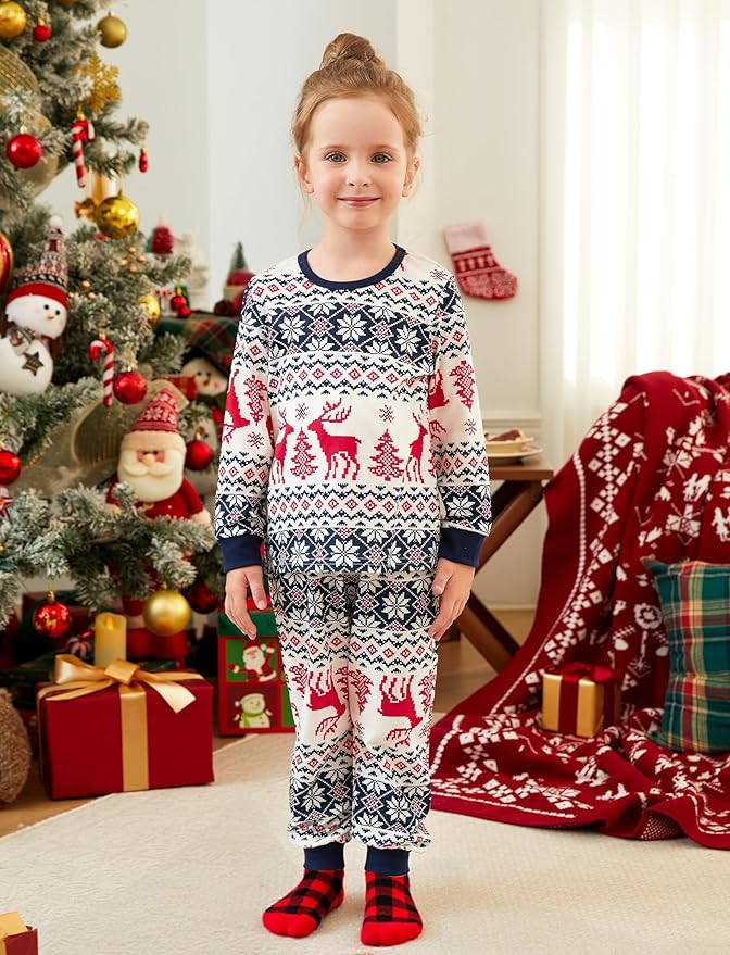 PATPAT Christmas Family Matching Pajama Sets Includes Christmas Socks - Perfect for Family Photos & Holiday Celebrations