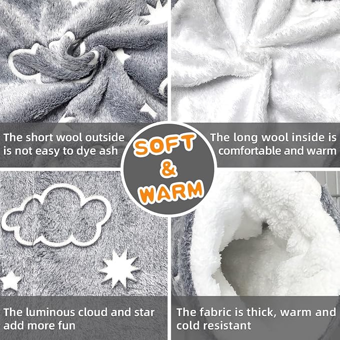 LEFTSTARER Noctilucent Luminous Guinea Pig Rat Hammock Bunkbed Hanging Tunnel and Soft Bed Mat for Ferret Hedgehog Squirrel Hideout Cage Accessories (3.Bunkbed Hammock and Mat)