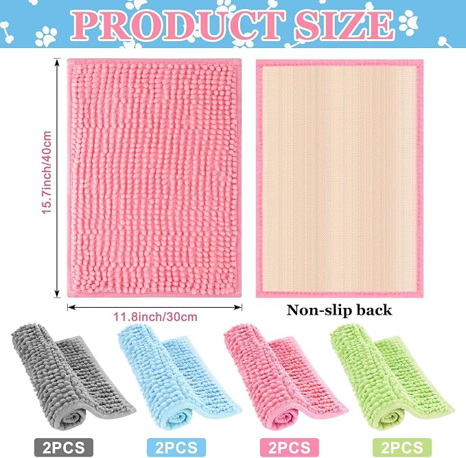 8 PCS Guinea Pig Cage Liner,Reusable Bedding for Small Animal | 16x12 Inch Washable Fleece Blanket Rabbit Bedding Mats,Non-Slip Critter Hamster Pee Pads (Gray Green Pink Blue)