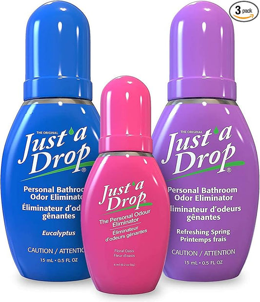 Prelam Just a Drop Odor Eliminator - Long-Lasting and Eco-Friendly Formula - Leaves Bathroom Smelling Clean and Fresh - Fits into Your Pocket or Purse - Easy To Use - Eucalyptus - 0.5 oz Drops