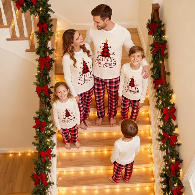WephuPSho Christmas Family Matching Pajamas, Festive Xmas Jammies Sets for the Whole Family, Holiday Pjs Christmas