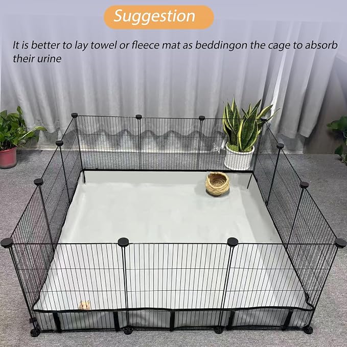 Guinea Pig Cage Liner Tarp Bottom Waterproof and Washable Base Also for Rabbits, Bunny, Chinchesillas, Hedgehog, Ferrets and Other Small Animals(42x42 inches)