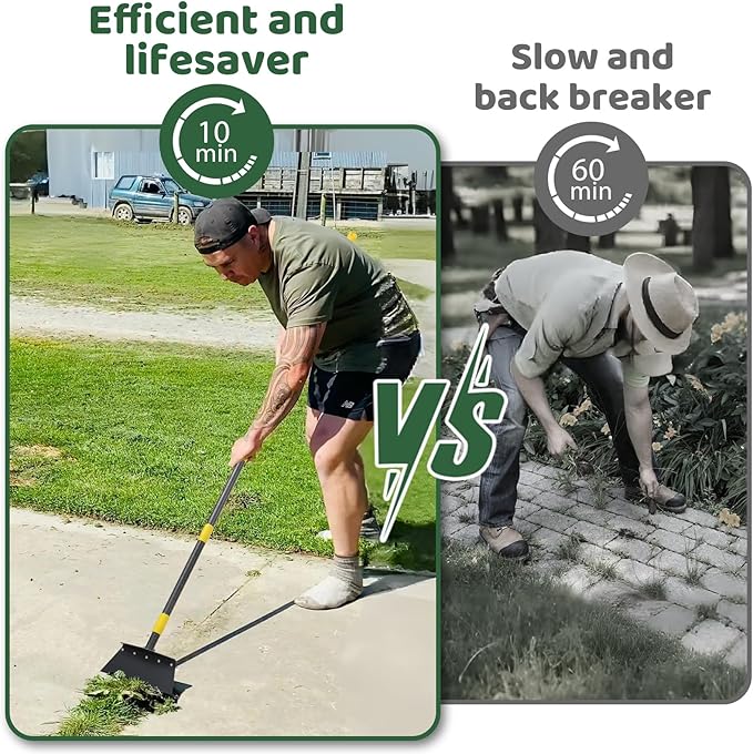 Ice Scraper, Snow Shovel, 2 Spades, 74" Detachable Garden Flat Shovel Scraper, Multifunctional Garden Cleaning Shovels,Heavy Duty Floor Scrapers for Weeding, Edging, Driveway Snow Ice Removal