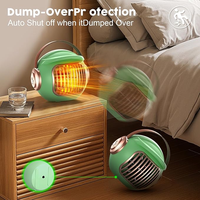 Space heaters for indoor use, mini portable heater desk heater for office,2S Efficient Heating, Tip-Over & Overheat Protection, Quiet Small Desk Heater for Office Home Bedroom