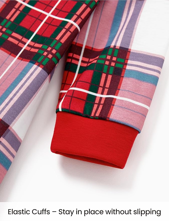 PATPAT Christmas Family Matching Pajama Sets Includes Christmas Socks - Perfect for Family Photos & Holiday Celebrations