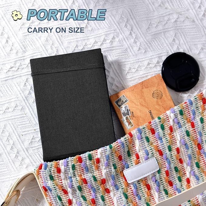 2PACK 4x6 Photo Album, 4x6 100 Pockets Linen Cover Photobook Small Capacity Pictures Book Easy to Classify and Portable for Wedding Family Baby Vacation (Black)