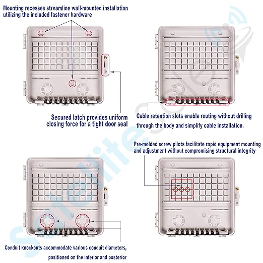 SatelliteSale Weatherproof Junction Box Heavy Duty Enclosure 12x12x3 Inches UV-Rated Thermoplastic Alloy Made in USA