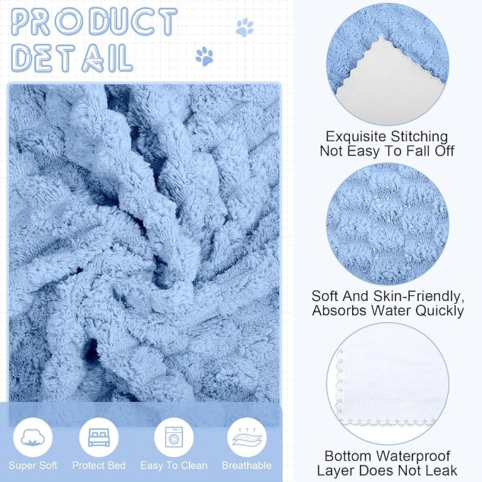 SmoothNovelty 5 Waterproof Guinea Pig Blankets, Multicolored, 18 x 24 Inch | Multicolored Plush Texture, Waterproof Pee Pad, Washable Coral Fleece Bedding Mat, for Guinea Pig Rabbit Cage