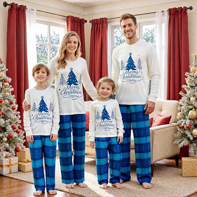Christmas Family Pajamas Matching Sets, Matching Christmas Pjs For Family and Dog, Holidays Jammies Family Pjs Set