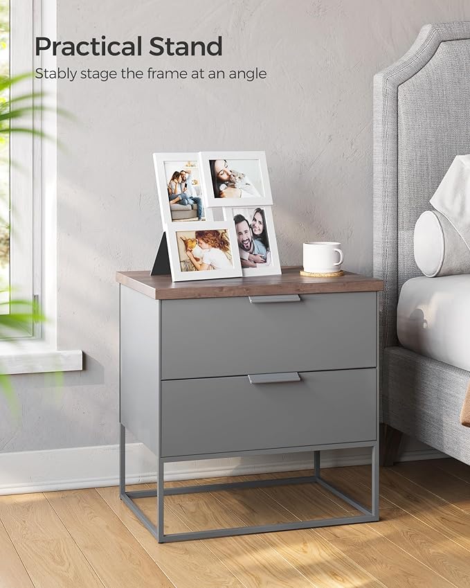 SONGMICS 4x6 Collage Picture Frames, Family Photo Collage Frame Set of 4 for Wall Decor, Glass Front, Wall Hanging or Tabletop, Christmas Gift, Cloud White URPF25WTV1