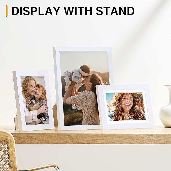 Vittanly 12 Pack Picture Frames Collage Wall Decor for Mounting or Tabletop Display, Gallery Wall Frame Set for Family, Multi Sizes Including 4pcs 8x10, 4pcs 5x7, 4pcs 4x6, White