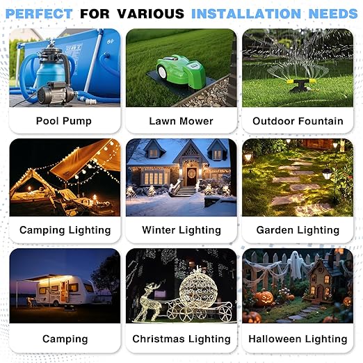 FLEMOON IP55 Outdoor Electrical Box Waterproof with Detachable Awning Covers, 8.3 x 4.1 x 3.7 inch Weatherproof Extension Cord Cover, Easy Installation for Plug, Outlet, String Lights, Light Gray