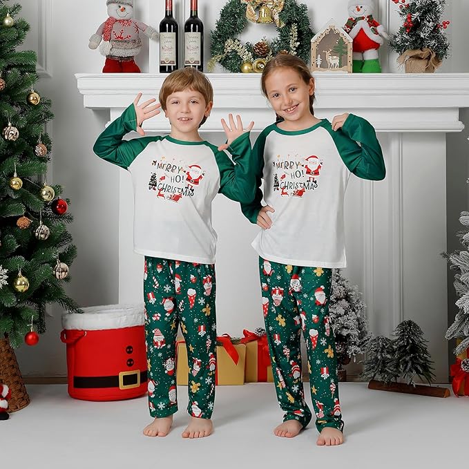 PYAEAS Matching Family Pajamas Sets Christmas PJ's Jammies Holiday Sleepwear Loungewear for Adult Women Men Xmas Outfits