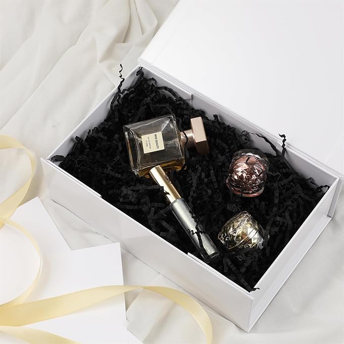 6 Pack White Gift Boxes With Lids,12x8x4.5 Inch Bridesmaid Proposal Box And Printable Stickers,Proposal Boxes With Ribbon For Wedding, Packaging, Present, Birthday