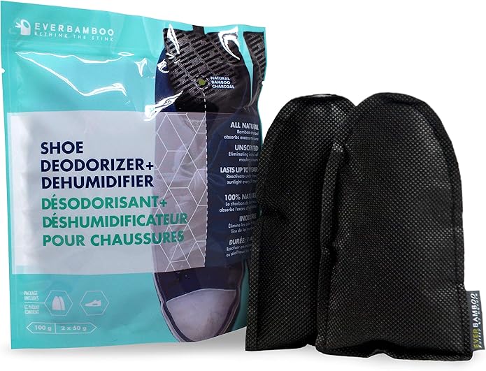 Ever Bamboo Shoe Deodorizer Bag Set w/Natural Bamboo Charcoal