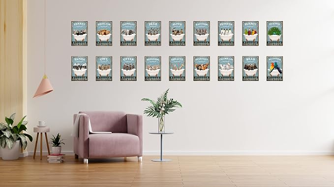 Funny Hummingbird Decor Vintage Bathroom and Bathtub Metal Tin Sign Bear Pet Lovers Gift Farm Home Bar Man Cave Retro Wall Art Poster Accessories 8x12 in