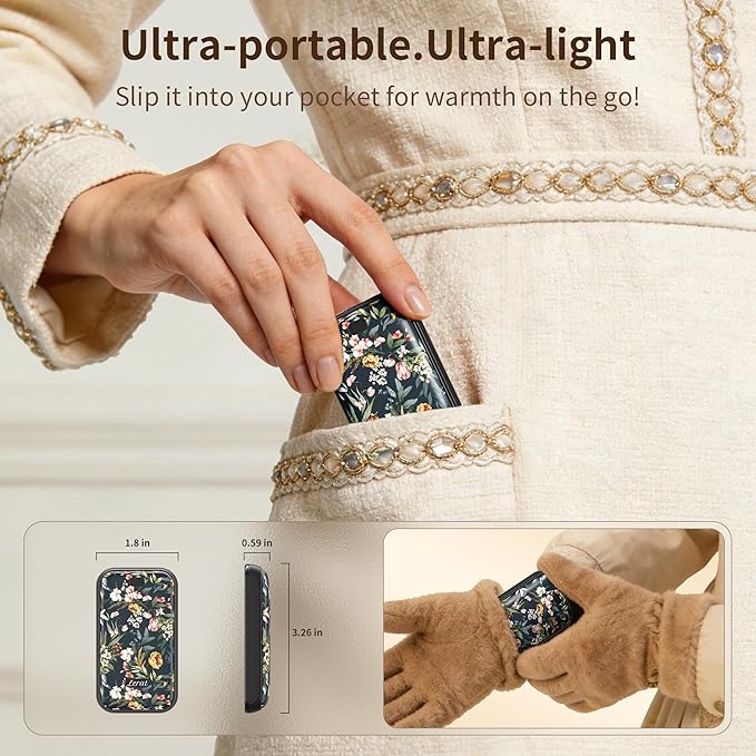 LEART Hand Warmers Rechargeable,2 Pack Electric Hand Warmers,3-Second Fast Heating,3 Heat Settings,Portable & Lightweight Gifts for Women Men,Outdoor,Camping,Hiking,Skiing,Hunting,Travel