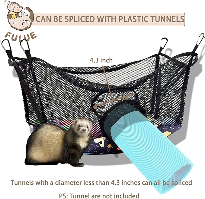 Ferret Ball Pit Hammock,Ferret Hammock Playpen Toy Box Cube for Cage Compatible with Tunnel System(Ball Not Included)
