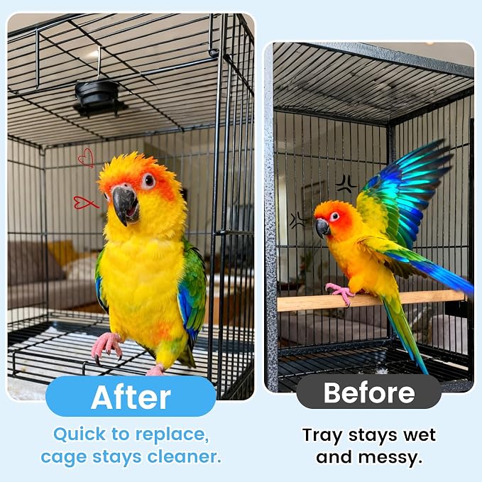 17.7x13.8in Bird Cage Liners,100 Sheets Pre-Cut Cage Tray Pads | Disposable Absorbent Non-woven Pads Absorb Moisture and Collect Feathers for Parrots, Cockatiels, Parakeets and Finches