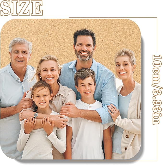 30-100 Pcs Personalized Coasters, UV Full Color Printing Customize Photo Logo Text, Non-Slip Heat-Resistant Custom Cork Bar Coasters for Drinks Personalized Gifts (Square)