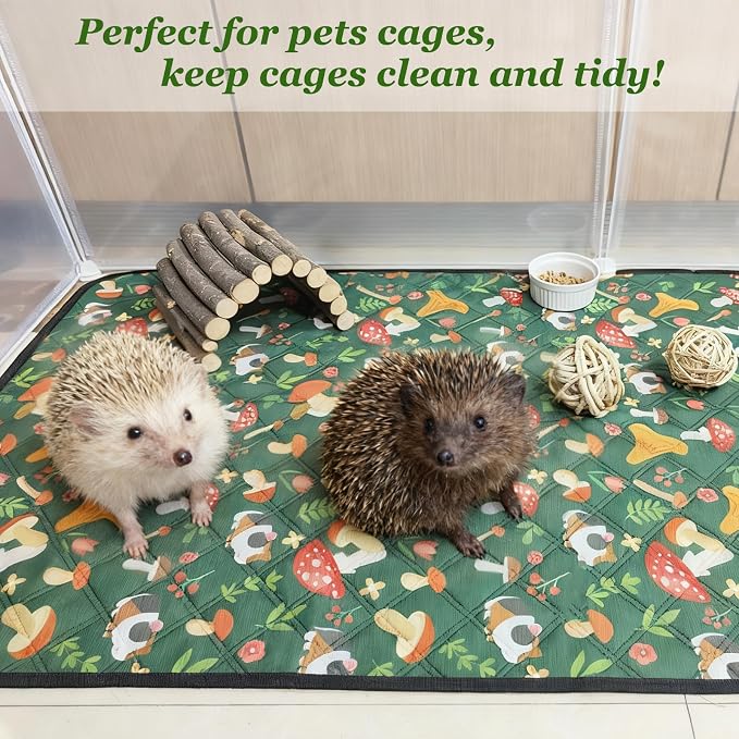 Guinea Pig Cage Liners 47 x 24 Washable Cage Pads Rabbit Bedding Reusable Absorbent Pee Pads for Small Animals Bunny Ferret Chinchilla Hamster