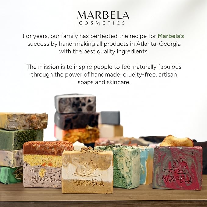 Marbela Cosmetics Himalayan Salt Springs Handmade Soap Bar - Made in USA, Vegan Friendly, Palm Oil Free, Natural Bar Soap - Face & Body Soap for Daily Skin Care, Moisturizing & Nourishing - 3.5 oz