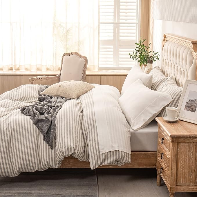 PURE ERA Jersey Knit 4pc Bed Sheet Set 100% T-Shirt Cotton Super Soft Comfy Breathable Fits Mattress Up to 20" Extra Deep Pocket (Solid Off White, King)