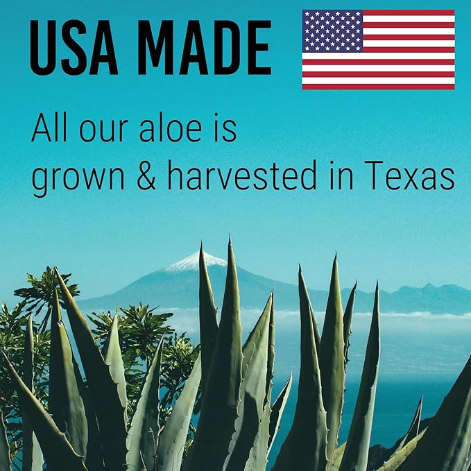 Amazing Aloe Vera Gel - Freshly Cut, 100% Pure Aloe, Premium Quality, Vegan, Unscented - Natural Sunburn Relief, After Shave, Skin, Face & Hair Care 8oz