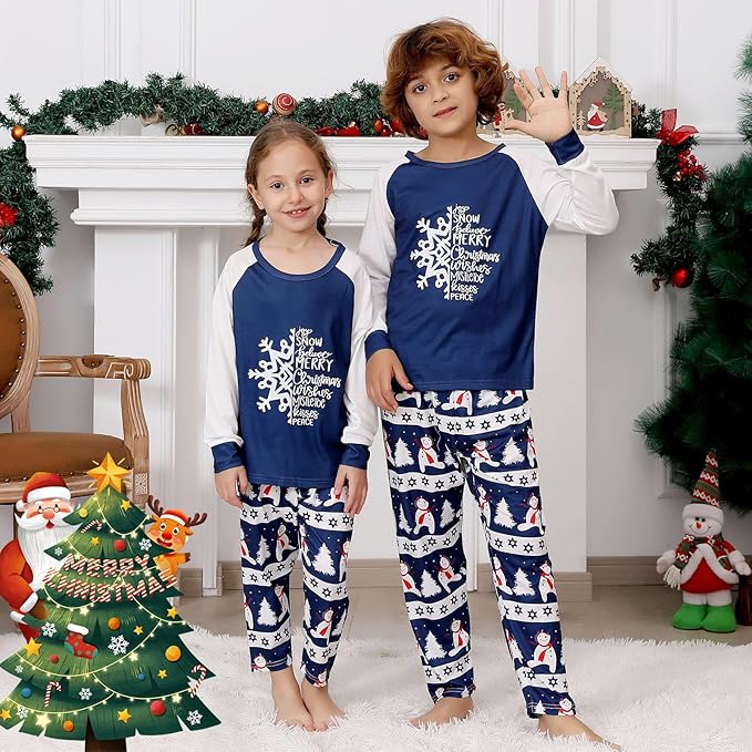 Matching Family Christmas Pajamas Sets, Holiday PJs with Top and Pants, Cute 2 Piece Sleepwear for Couples/Women/Men
