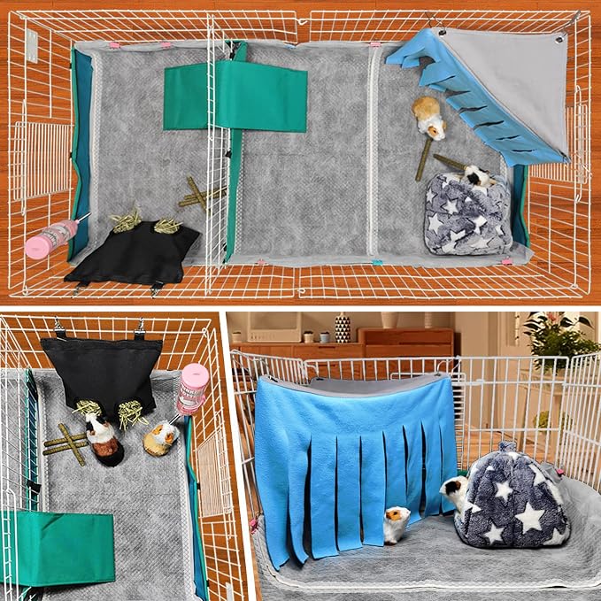 Disposable Guinea Pig Bedding, Cage Liners, Absorbent & Waterproof | Charcoal Odor Control Material, Ideal Pee Pads for Guinea Pigs, Rabbits, Hamsters & Other Small Pets, 18"x31", 50 Count