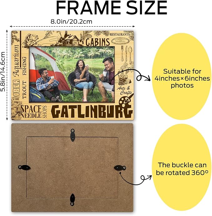 Fishing Picture Frame Wood Photo Frame for Friends Men Women, Farmhouse Tabletop Display 4 x 6 Picture Frame Father’s Day Vacation Gifts for Lake Lover Daughter Son, Lake House Holiday Decorations -17