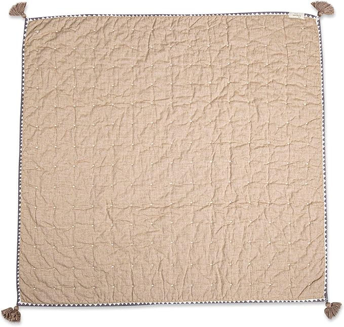 Crane Baby Blanket, 36” x 36”, Soft Cotton Quilted Nursery Blanket for Boys and Girls, Copper, Ezra Print