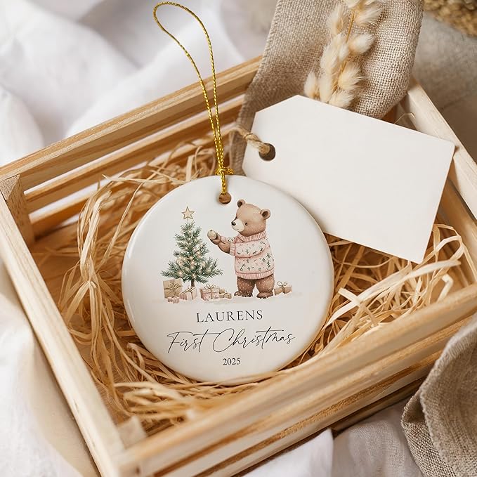 Personalized Christmas Ornaments Personalized Baby First Christmas Ornament 2025 with Photo & Name Custom Ornaments for Christmas Tree Keepsake for Newborn Boy or Girl Gifts