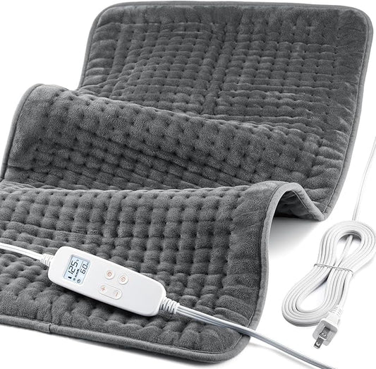 VAAGHANM Heating Pad: 33 x 17 inches Electric Heating Pad for Back - Extra Large Heat Pad for Shoulder/Neck/Knee/Arms - Upgraded 6 Timer & 6 Temperature Controller -Gift for Women