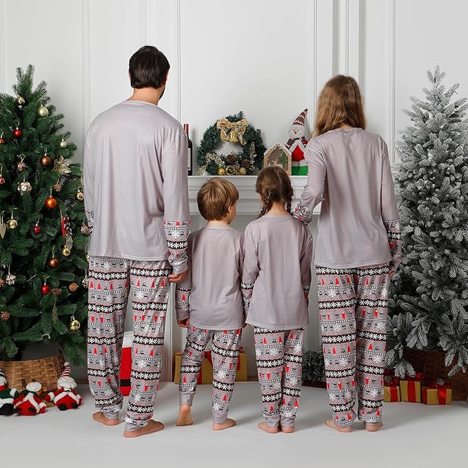 ANGELGGH Matching Christmas Pajamas for Family, Cute Vacation PJs Sets for Couples/Women/Men, Xmas 2 Piece Jammies Sleepwear