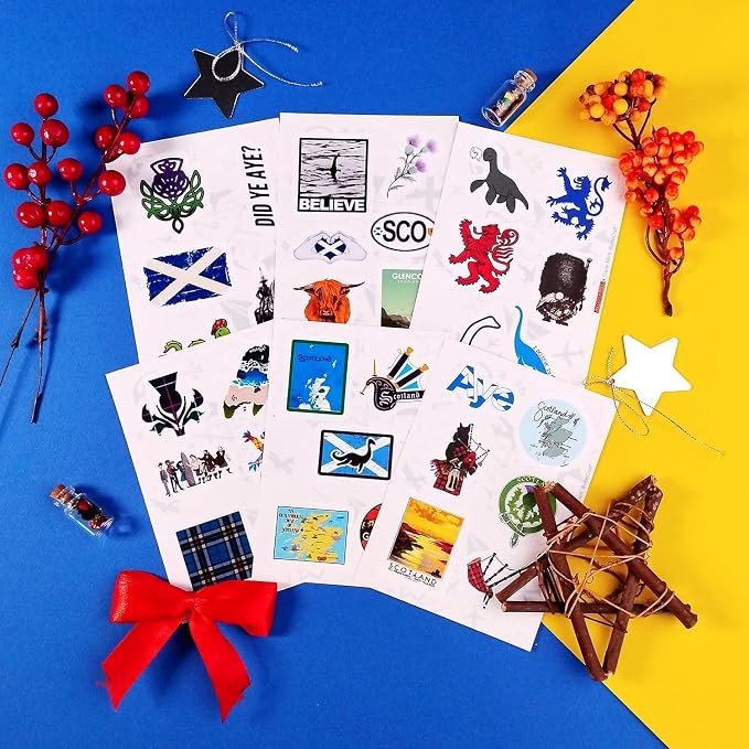 100Pcs Scotland Stickers for Water Bottle and Laptop - Heritage Party Supplies & Decorations, Waterproof Vinyl Scottish Decals, Scotland Flag Stickers Laptop Decals, Gifts for Women & Men
