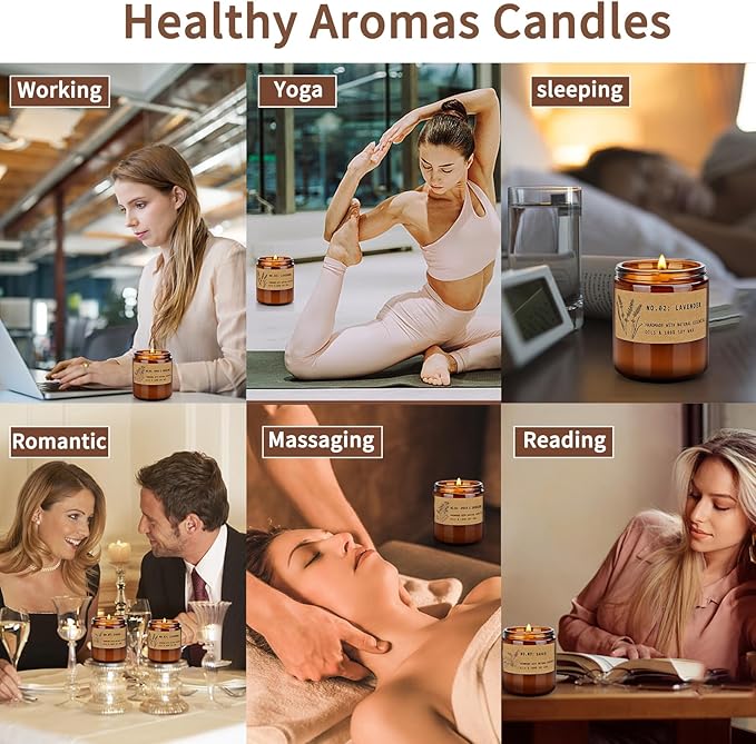 Christmas Candle Gift Set, Holiday Scented Soy Candles for Home & Women, Long Lasting Natural Soy Wax Aromatherapy Candles for Relaxation, Meditation & Gift Giving – Pack of 4