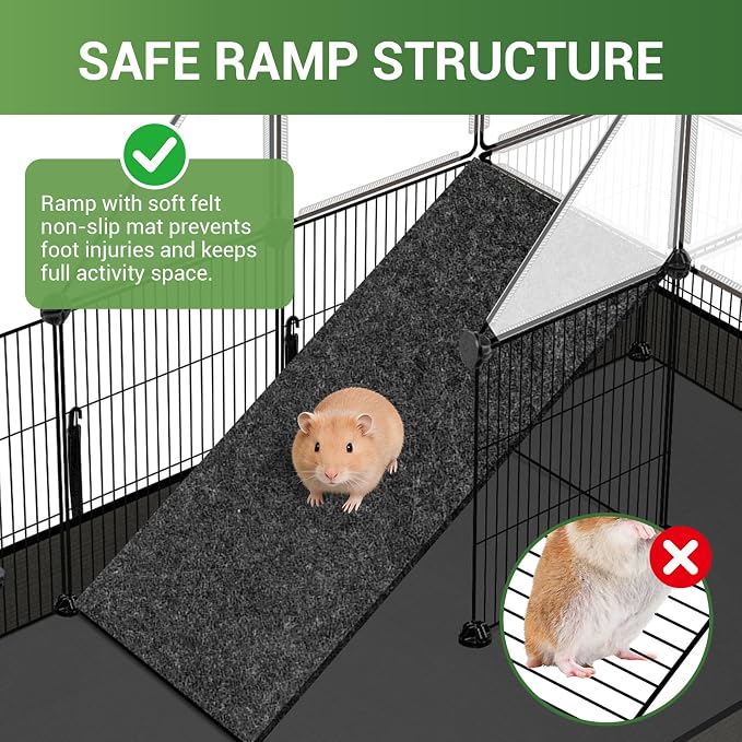 VISCOO 28 Panels Guinea Pig Cages, 48" x 24" x 28" Small Animal Playpen | Portable Metal Rabbit Bunny Cage with Waterproof Mat, C&C Cage for Guinea Pigs, Hamsters/Bunny playpen